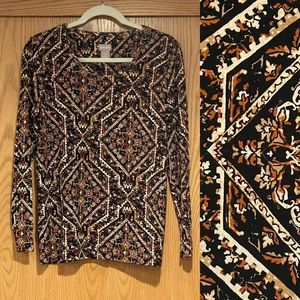 Chico’s Layering Tee Top, Sz Chico’s 1 (standard Sz 8)